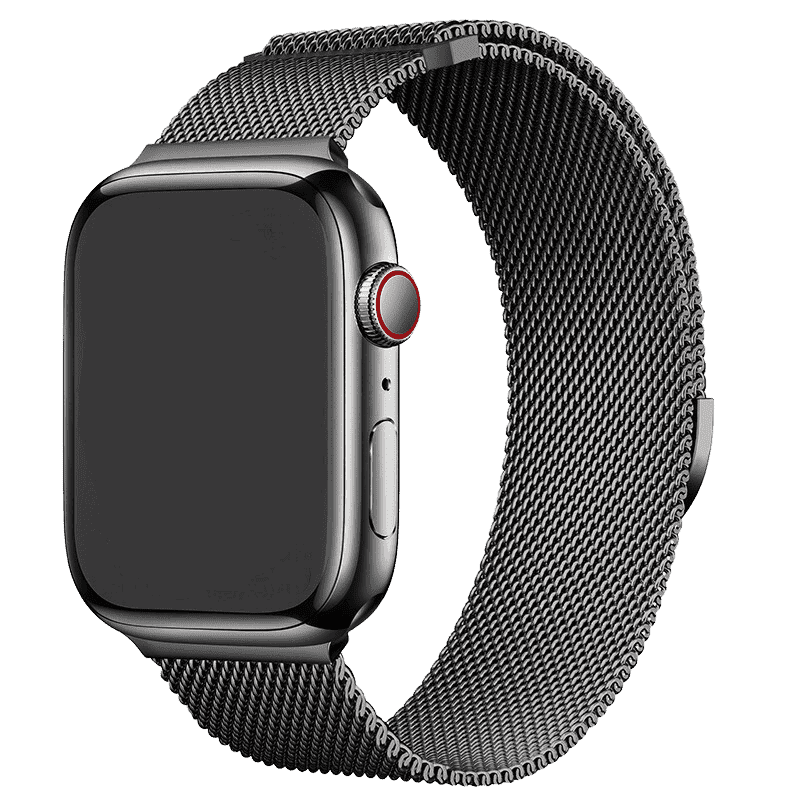 Armband für Apple Watch aus Milanaise in der Farbe Space Grau, Modell San Diego #farbe_Space Grau