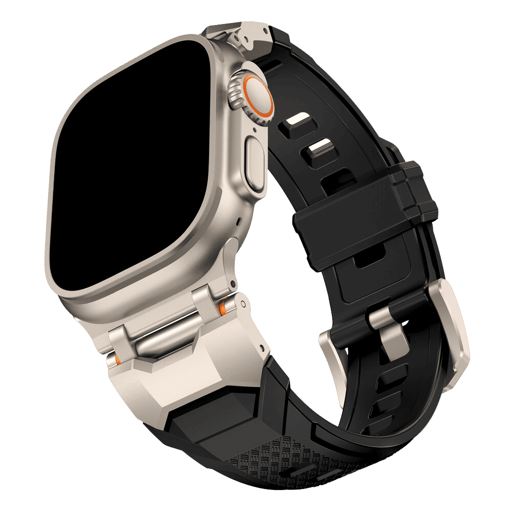 Armband für Apple Watch aus Silikon in der Farbe Schwarz, Modell Casablanca #farbe_Schwarz