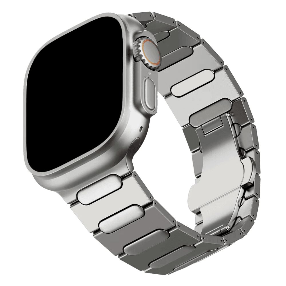 Armband für Apple Watch aus Edelstahl in der Farbe Silber, Modell Wellington #farbe_Silber