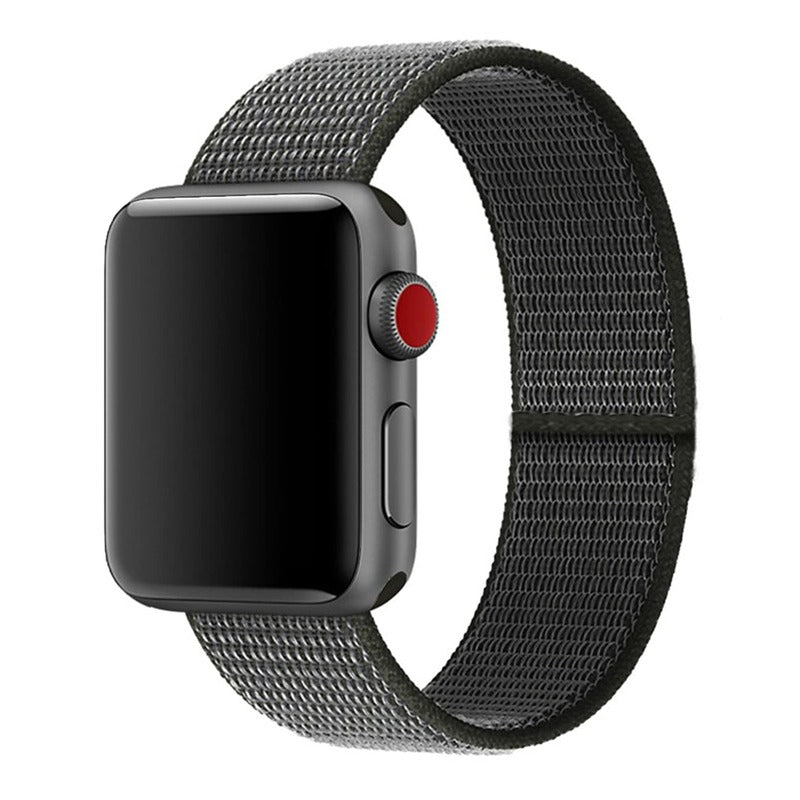 Armband für Apple Watch aus Nylon in der Farbe Dark Olive, Modell Barcelona #farbe_Dark Olive