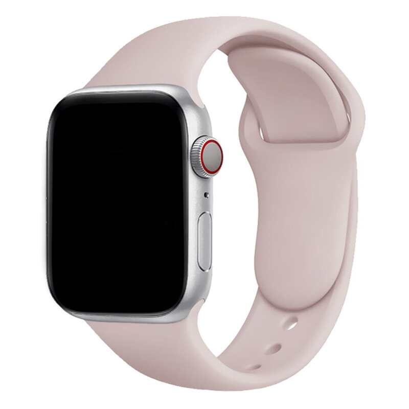 Armband für Apple Watch aus Silikon in der Farbe Creme Rosa, Modell Amsterdam #farbe_Creme Rosa