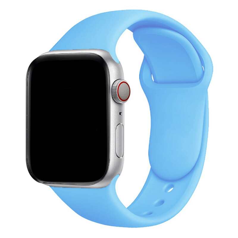 Armband für Apple Watch aus Silikon in der Farbe Hellblau, Modell Amsterdam #farbe_Hellblau