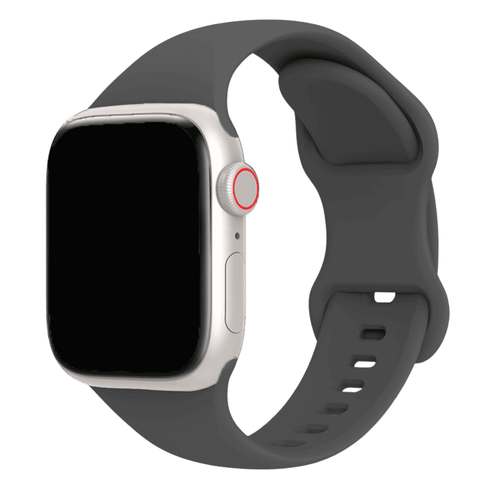 Armband für Apple Watch aus Silikon in der Farbe Anthrazit, Modell Amsterdam #farbe_Anthrazit
