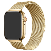 Armband für Apple Watch aus Milanaise in der Farbe Gold, Modell San Diego #farbe_Gold