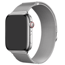 Armband für Apple Watch aus Milanaise in der Farbe Silber, Modell San Diego #farbe_Silber
