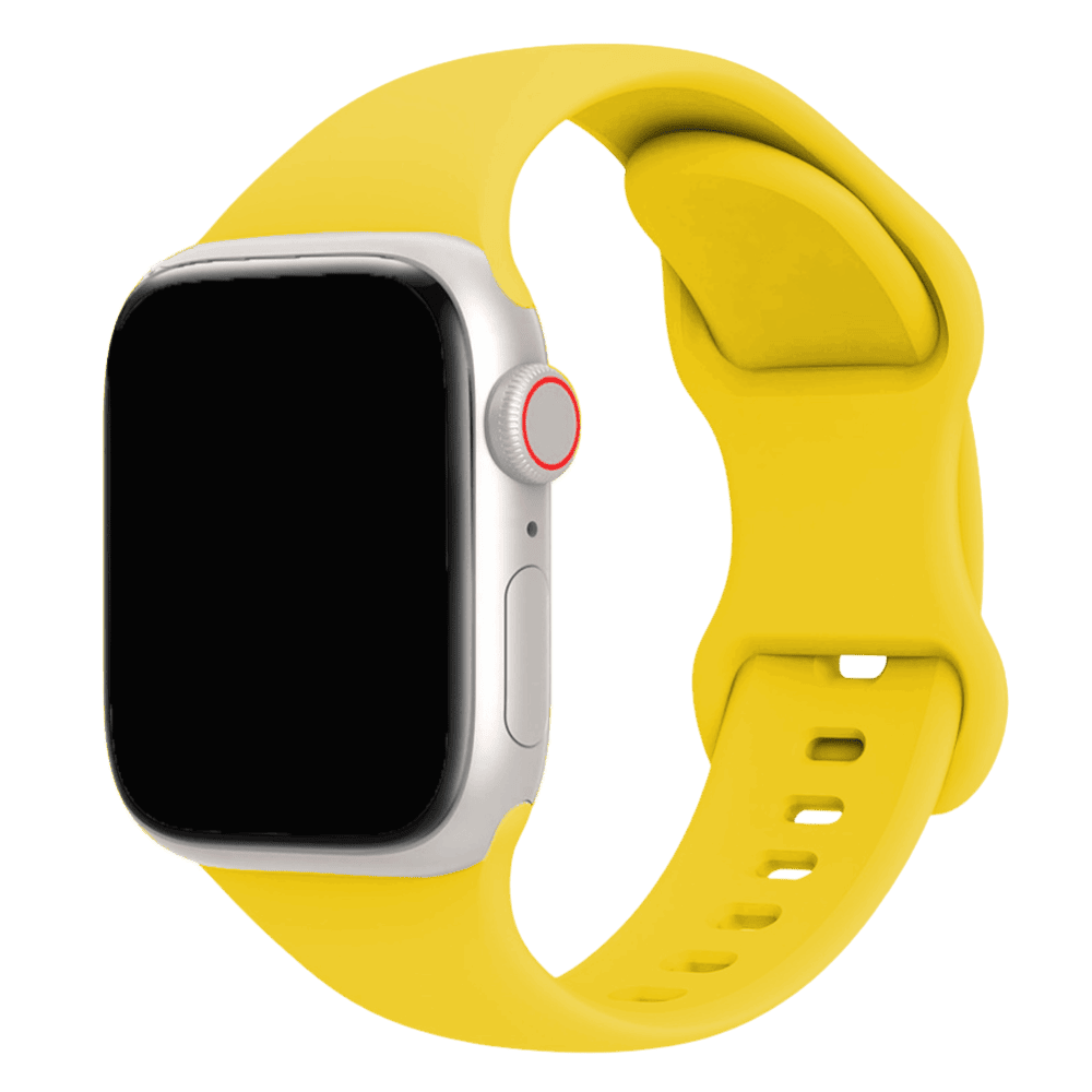 Armband für Apple Watch aus Silikon in der Farbe Gelb, Modell Amsterdam #farbe_Gelb