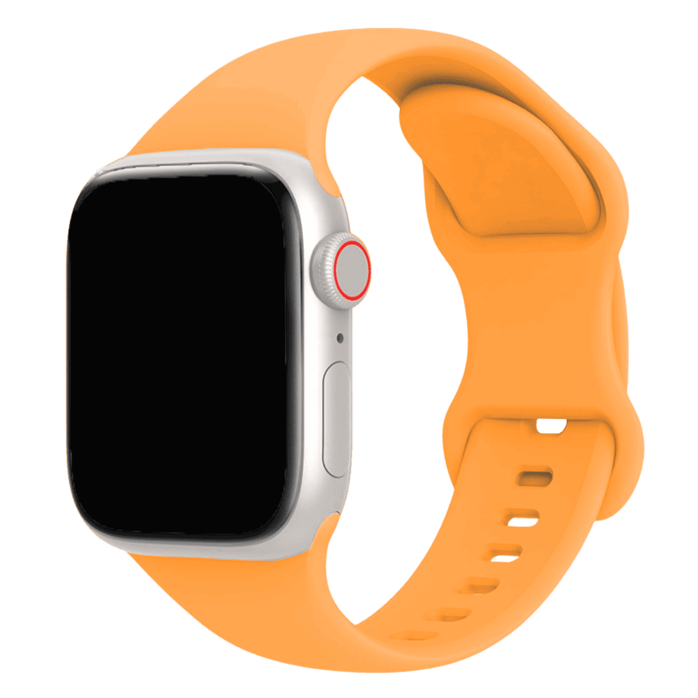 Armband für Apple Watch aus Silikon in der Farbe Hellorange, Modell Amsterdam #farbe_Hellorange