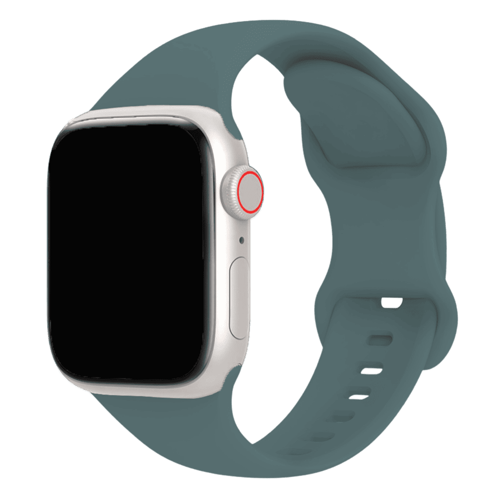 Armband für Apple Watch aus Silikon in der Farbe Kiefernadelgrün, Modell Amsterdam #farbe_Kiefernadelgrün