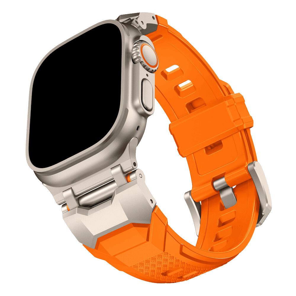 Armband für Apple Watch aus Silikon in der Farbe Orange, Modell Casablanca #farbe_Orange