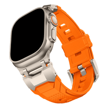 Armband für Apple Watch aus Silikon in der Farbe Orange, Modell Casablanca #farbe_Orange
