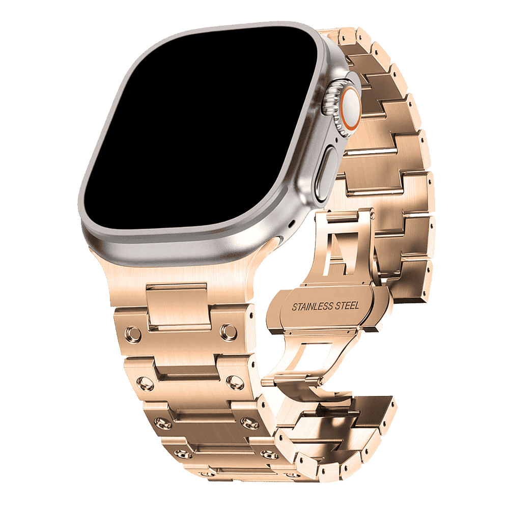 Armband für Apple Watch aus Edelstahl in der Farbe Rosegold, Modell Brisbane #farbe_Rosegold