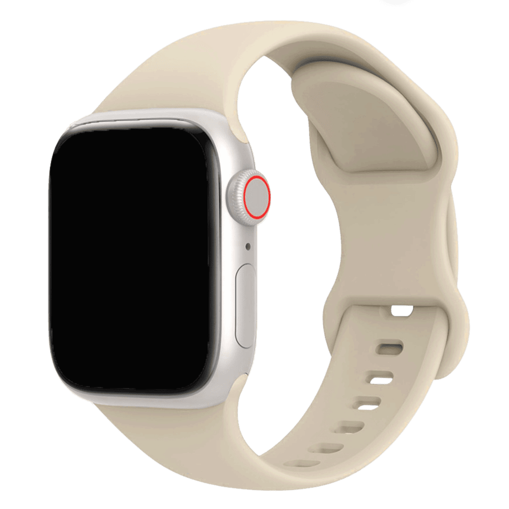 Armband für Apple Watch aus Silikon in der Farbe Sand, Modell Amsterdam #farbe_Sand
