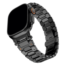 Armband für Apple Watch aus Edelstahl in der Farbe Schwarz, Modell Quebec #farbe_Schwarz