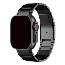 Armband für Apple Watch aus Edelstahl in der Farbe Schwarz, Modell Detroit #farbe_Schwarz