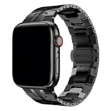 Armband für Apple Watch aus Edelstahl in der Farbe Schwarz, Modell Mailand #farbe_Schwarz