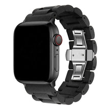 Armband für Apple Watch aus Silikon in der Farbe Schwarz, Modell Bogotá #farbe_Schwarz