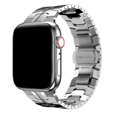 Armband für Apple Watch aus Edelstahl in der Farbe Silber, Modell Mailand #farbe_Silber