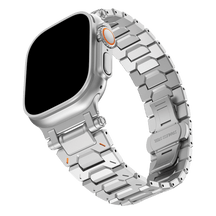 Armband für Apple Watch aus Edelstahl in der Farbe Silber, Modell Quebec #farbe_Silber