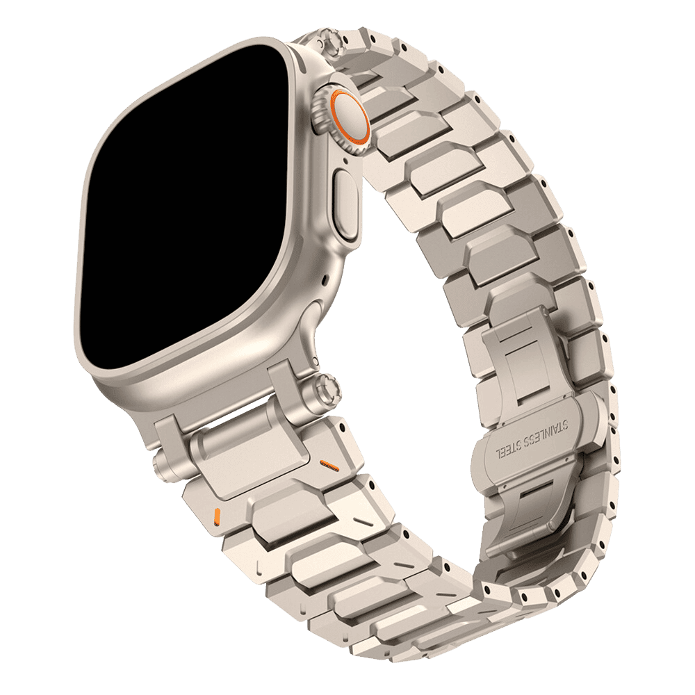 Armband für Apple Watch aus Edelstahl in der Farbe Titan, Modell Quebec #farbe_Titan