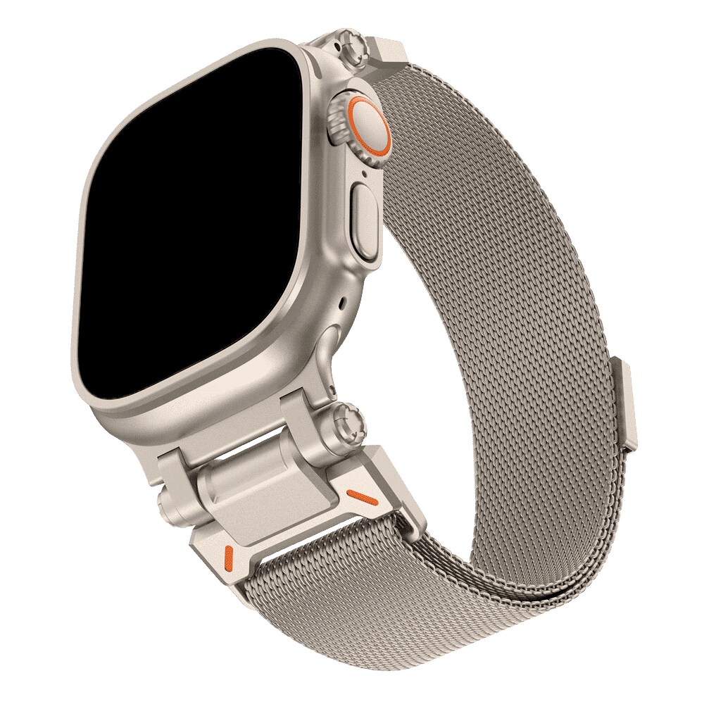 Armband für Apple Watch aus Edelstahl in der Farbe Titan, Modell Denver #farbe_Titan