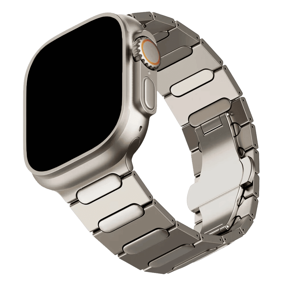 Armband für Apple Watch aus Edelstahl in der Farbe Titan, Modell Wellington #farbe_Titan