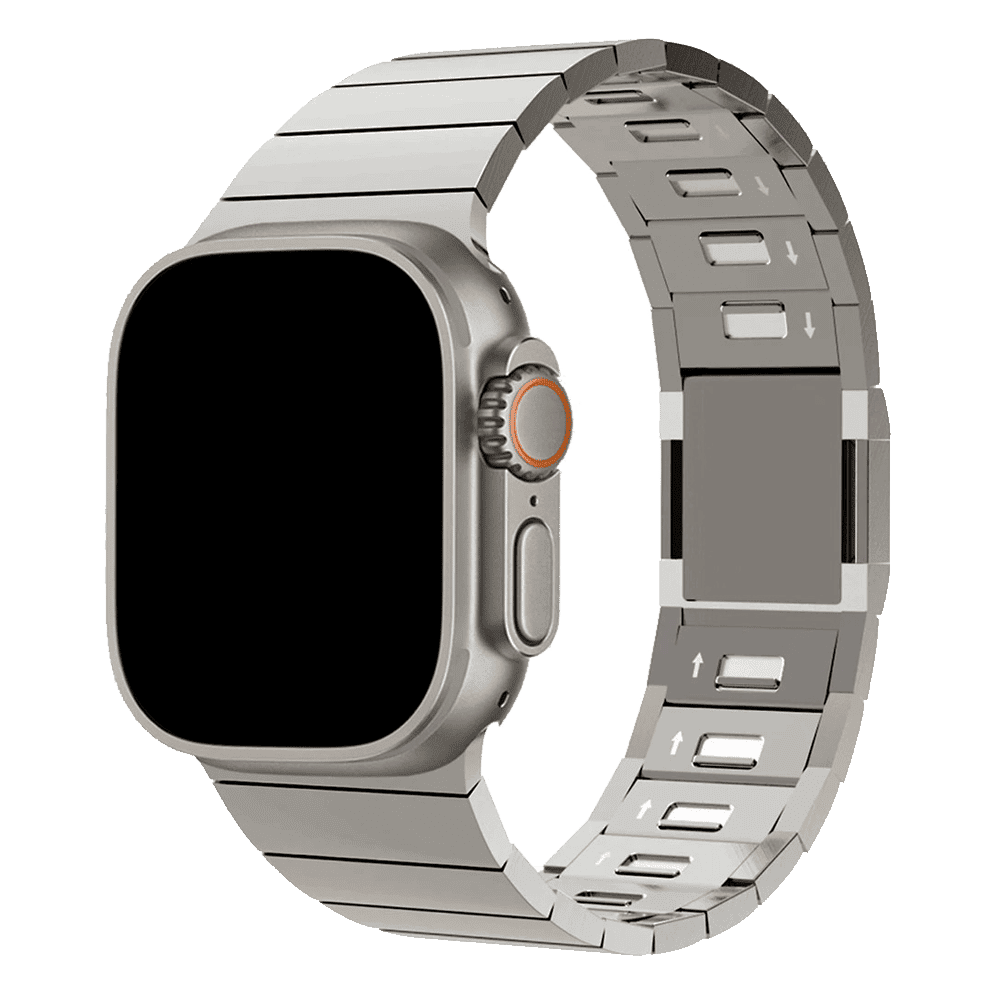 Armband für Apple Watch aus Edelstahl in der Farbe Titan, Modell Memphis #farbe_Titan