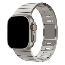 Armband für Apple Watch aus Edelstahl in der Farbe Titan, Modell Memphis #farbe_Titan