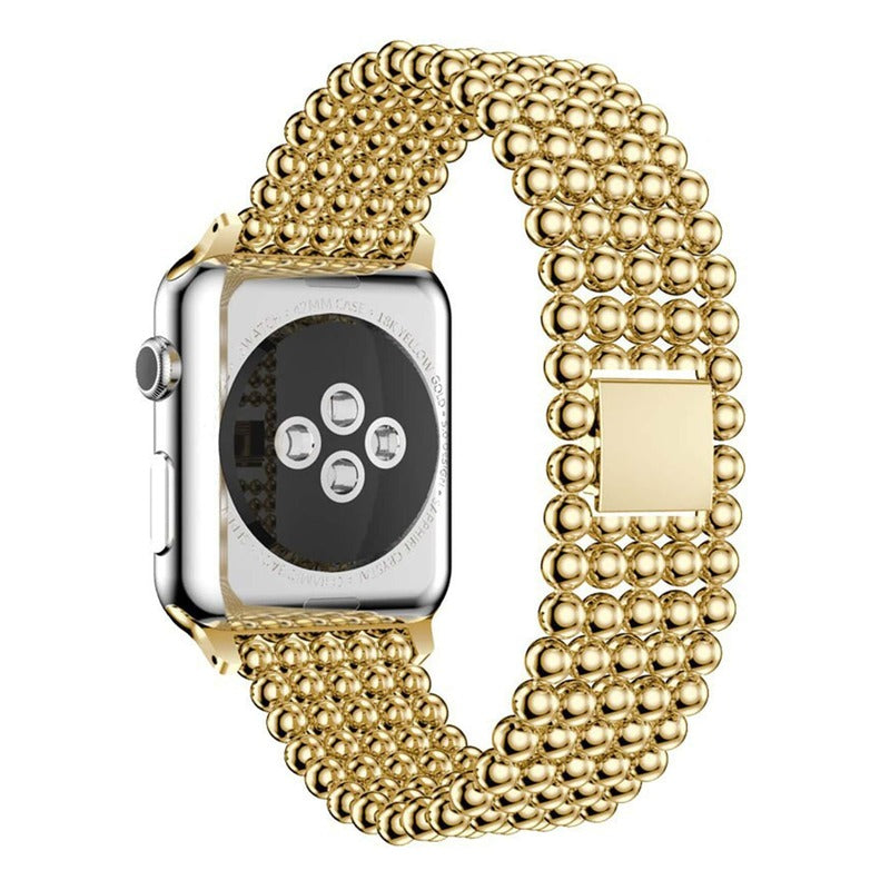 Armband für Apple Watch aus Edelstahl in der Farbe Gold, Modell Riga #farbe_Gold