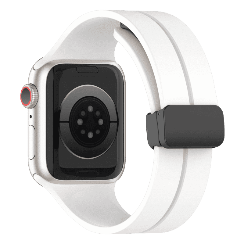 Armband für Apple Watch aus Silikon in der Farbe Weiß, Modell Lahore #farbe_Weiß