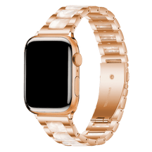 Armband für Apple Watch aus Edelstahl in der Farbe Rosegold/Pink, Modell Lissabon #farbe_Rosegold/Pink