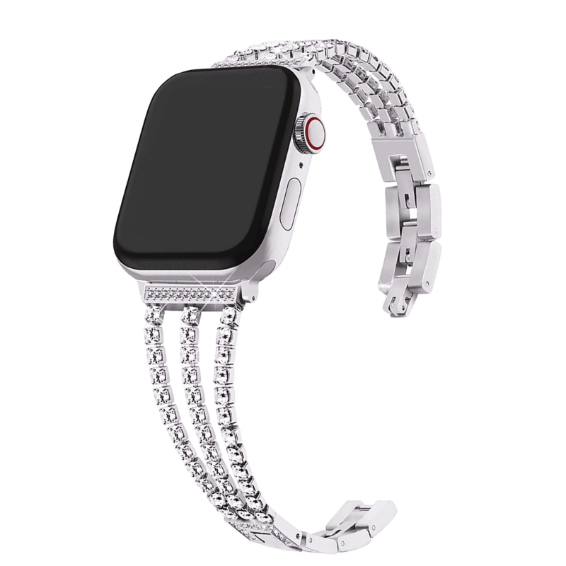 Armband für Apple Watch aus Edelstahl in der Farbe Silber, Modell Venedig #farbe_Silber