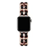 Armband für Apple Watch aus Edelstahl in der Farbe Rosegold-Schwarz, Modell Montpellier #farbe_Rosegold-Schwarz