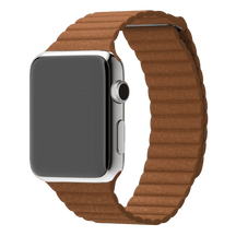 Armband für Apple Watch aus Leder in der Farbe Braun, Modell Marseille #farbe_Braun