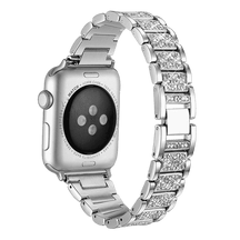 Armband für Apple Watch aus Gliederarmband in der Farbe Silber, Modell Paris #farbe_Silber