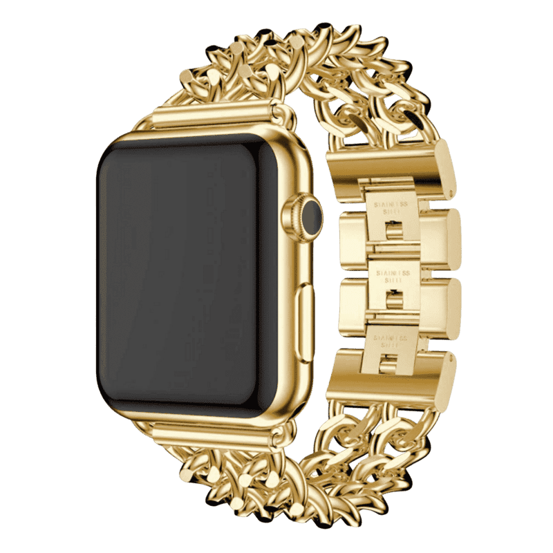 Armband für Apple Watch aus Edelstahl in der Farbe Gold, Modell Lagos #farbe_Gold