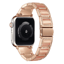 Armband für Apple Watch aus Edelstahl in der Farbe Rosegold/Rosa, Modell Kairo #farbe_Rosegold/Rosa