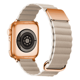 Armband für Apple Watch aus Leder in der Farbe Beige, Modell Madrid #farbe_Beige