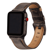 Armband für Apple Watch aus Leder in der Farbe Dunkelbraun, Modell Stockholm #farbe_Dunkelbraun