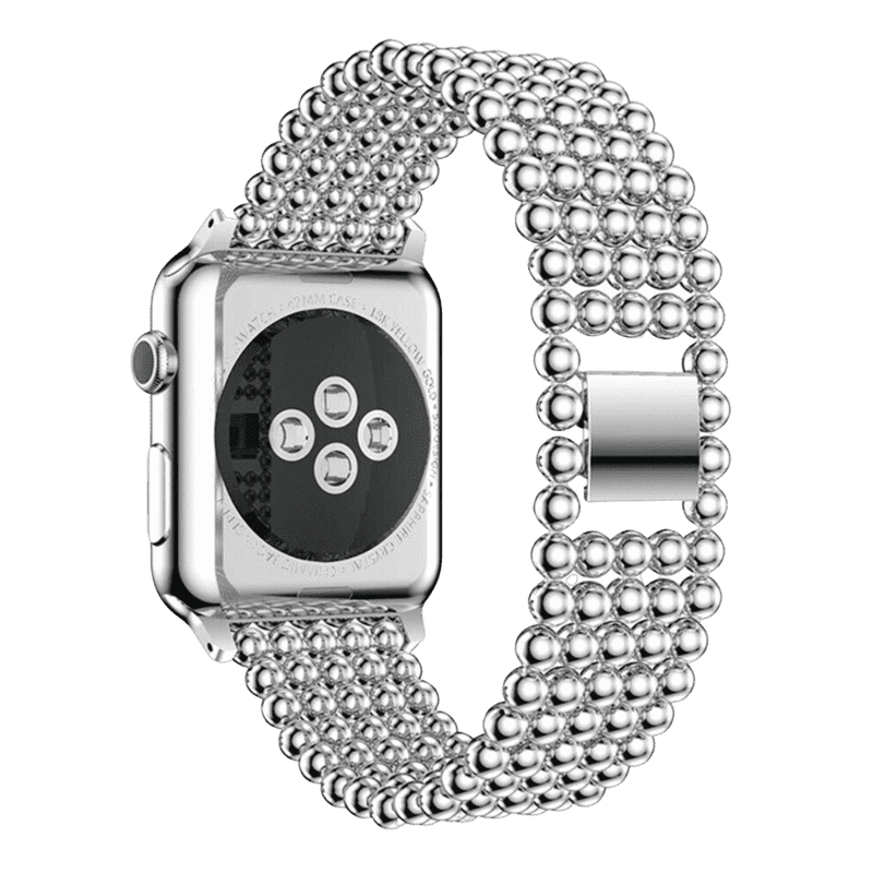 Armband für Apple Watch aus Edelstahl in der Farbe Silber, Modell Riga #farbe_Silber