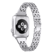 Armband für Apple Watch aus Edelstahl in der Farbe Silber, Modell Melbourne #farbe_Silber