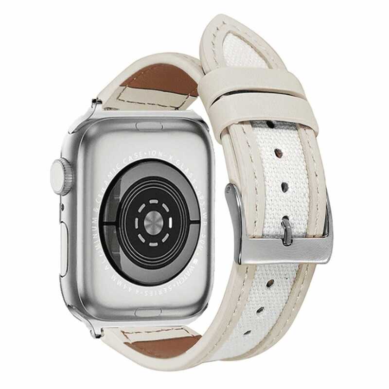 Armband für Apple Watch aus Nylon in der Farbe Creme, Modell Teheran #farbe_Creme